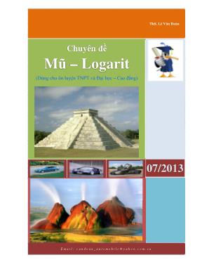 Chuyên đề Mũ  Logarit (Dùng cho ôn luyện TNPT và Đại học  Cao đẳng)